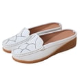 thumbnail image 6 of Miluxas Womens Leather Slip-On Lightweight Flat Mules Closed Comfortable Soft Non-Slip Backless Penny Shoes for Daily Walking Outdoor White 9.5(43), 6 of 7