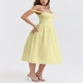 thumbnail image 3 of POINTERTECK Women Summer Sleeveless Solid Color High Waist Midi Cami Dress, 3 of 5