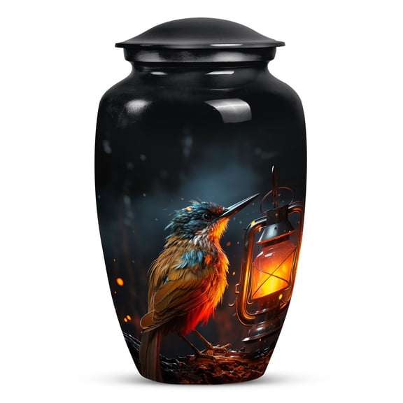 A Beacon of Hope in the Bird's Resilient Gaze - Large Urn for Adult Female - Sophisticated Ashes Urns - Classic Urn - Memorial Gifts - 10 Inch