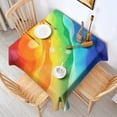 thumbnail image 2 of Rainbow Tie Dye Wave Pattern Square Tablecloth,Waterproof Square Table Cover,Wipeable Spillproof Washable Table Cover for Home Kitchen Party Decor 42"X42"(107x107cm), 2 of 6