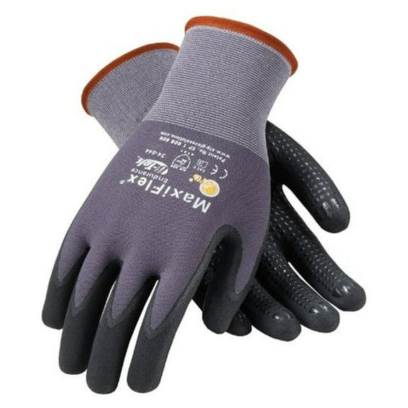 3 Pack 34-844 Small MaxiFlex Endurance Seamless Knit Nylon Work Glove with Nitrile Coated Grip on Palm & Fingers