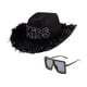 thumbnail image 1 of Sombrero de vaquero del oeste, accesorio para disfraz de cosplay, fiesta de disfraces y espectáculo. Negro, 1 of 8