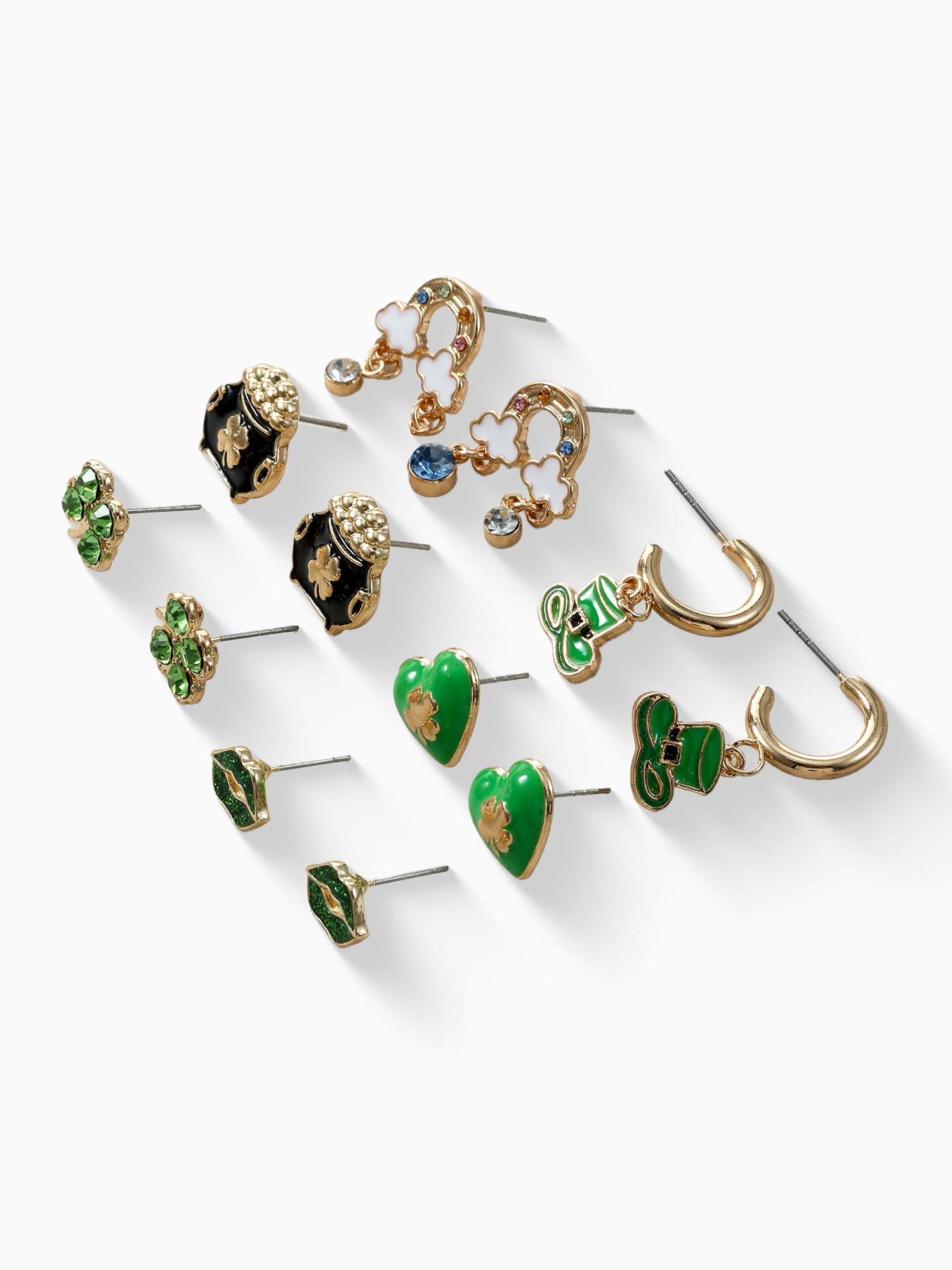 Way to Celebrate St. Patrick's Day Motif Earrings set, 6 Pair