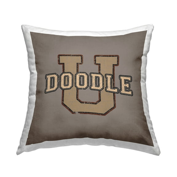 Stupell Industries Vintage Doodle U Decorative Printed Throw Pillow Design by Spirit Animals/Life Is High.