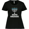 thumbnail image 3 of Inktastic Happy Hanukkah Menorah Women's Plus Size T-Shirt, 3 of 5