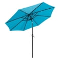 thumbnail image 4 of CorLiving Pegasus 9ft Round Tilting Patio Umbrella with Solar Powered LED Lights and Powder-Coated Steel Frame, Sky Blue, 4 of 8