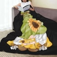 thumbnail image 6 of Honeii Sunflower Gnomes Print Fleece Blanket - Throw Blanket for Bed, Sofa, Couch, Camping, and Travel , Microplush Ultra Soft Warm Blanket-40"x30", 6 of 7