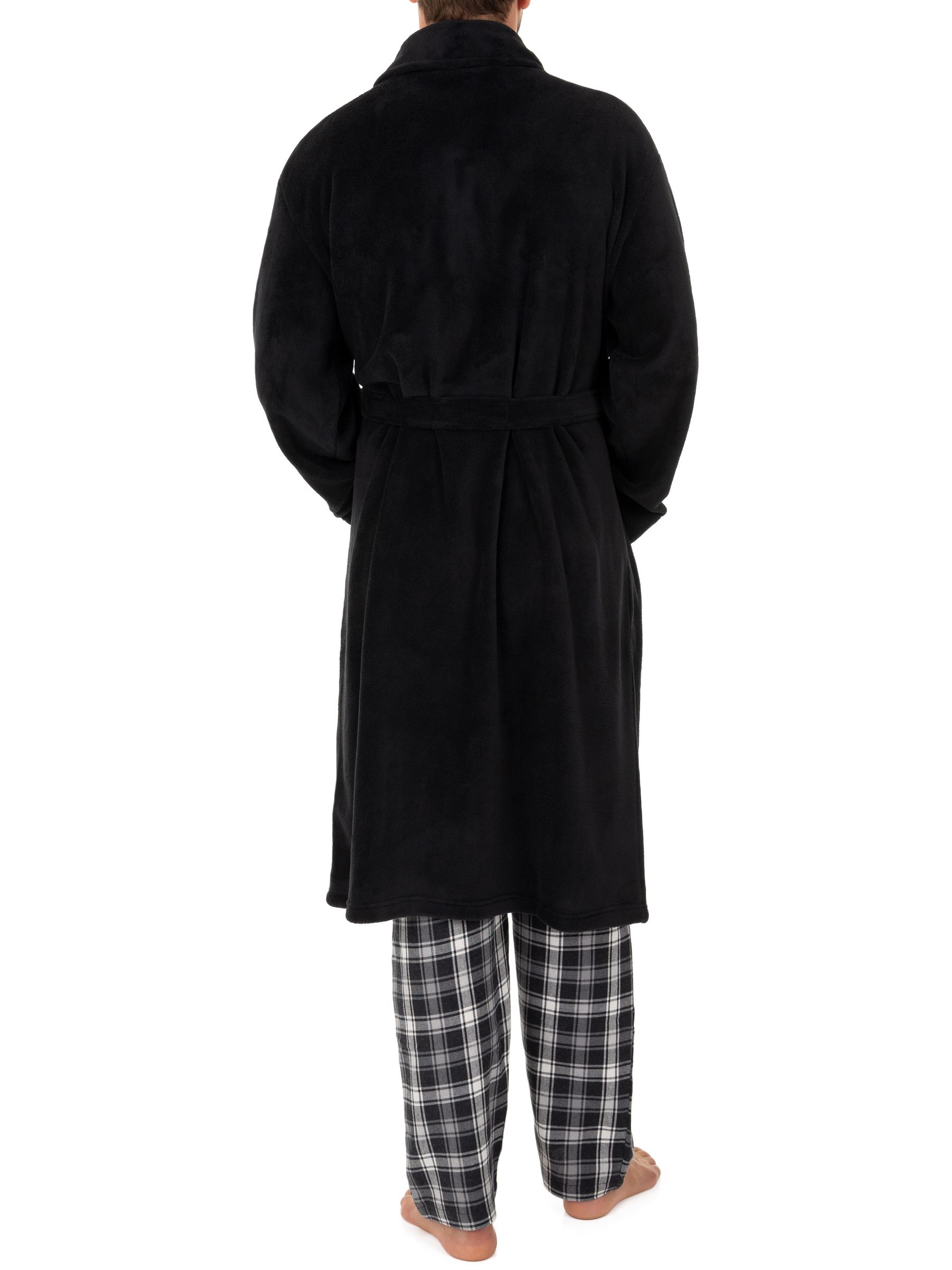 Fruit of the Loom Adult Mens Solid Plush Fleece Bathrobe One Size - image 2 of 4
