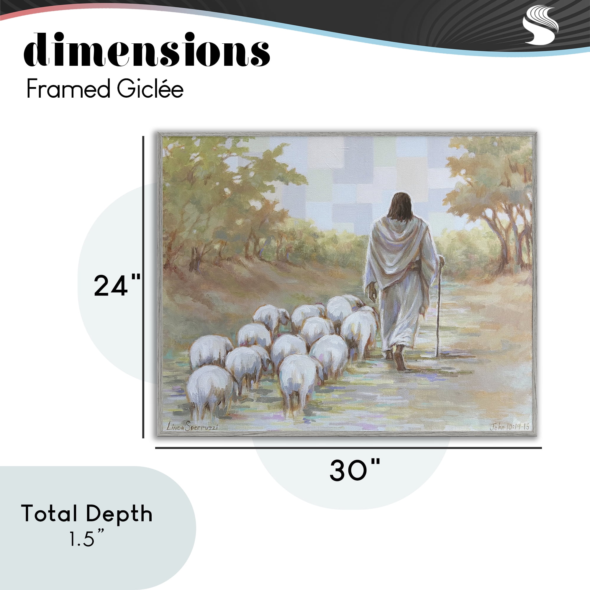 Stupell Industries Lead On Good Shepherd Gray Framed Giclee Art, design by Linda Sperruzzi