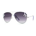 thumbnail image 2 of Girls Metal Unicorn Charm Tear Drop Officer Style Sunglasses Silver Purple Smoke, 2 of 4