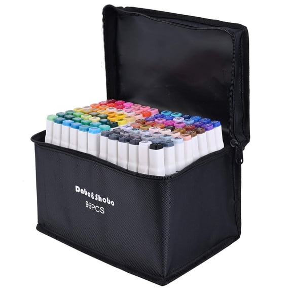 Marcadores Dabo&Shobo set de 96 colores de alcohol con doble punta