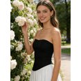 thumbnail image 6 of Young Women's Strapless Tube Mini Dress, Smocked A-Line Bubble Hem Short Dress, Y2K Girly Party Date Vacation Outfit for Women, 6 of 9
