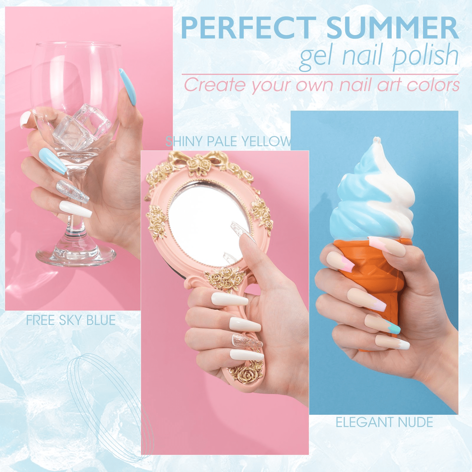 Perfect Summer Gel Nail Polish Kit, 20 Colors Gel Polish Macaron Soft Mist UV Nail Polish Gel Set with Glossy Base Top Coat Matte Coat, Manicure DIY Salon Nail Art Gift for Women Girls