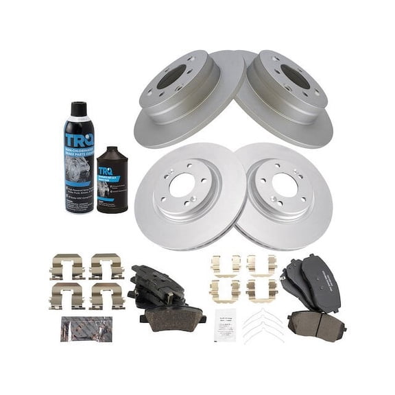 Front and Rear Brake Pad and Rotor Kit - Compatible with 2018 Kia Optima S 2.4L 4-Cylinder