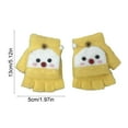 thumbnail image 3 of Btomtd Ctue Knitted Gloves with Open Finger Top and Half Finger Design, Winter Gloves in Seasonal Themes for Teens and Kids, Yellow, 3 of 7