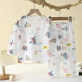 thumbnail image 2 of Utoimkio Toddler Baby Boy Girl Summer Pajama Set Comfort Breathable Floral Print Long Sleeve T-Shirt Tops+Pants 2Pcs Baby Summer Pajamas Clothes, 2 of 5