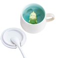 thumbnail image 1 of Taza apta para lavavajillas, taza de café de cerámica Happy Coffee Time con animal 3D en el interior, cerámica de alta calidad hecha a mano para cafeterías, librerías, bares, restaurantes, regalos, 1 of 5