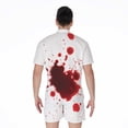 thumbnail image 2 of Blood Splashed Short Sleeve Men'S Rompers Casual Summer Jumpsuits Outfit, 2 of 4