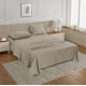 thumbnail image 1 of Casa Platino Sábanas California King con Bolsillos Profundos: Sábanas de Algodón de 450 Hilos, Tejido de Satén Suave, Sábana Ajustable Totalmente Elástica de 15", Ropa de Cama de Hotel de Lujo - Lino, 1 of 6