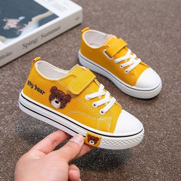 Zapatos de lona para niños, zapatos de otoño e invierno para niñas, zapatos blancos transpirables antideslizantes de fondo suave, zapatos versátiles para hombres