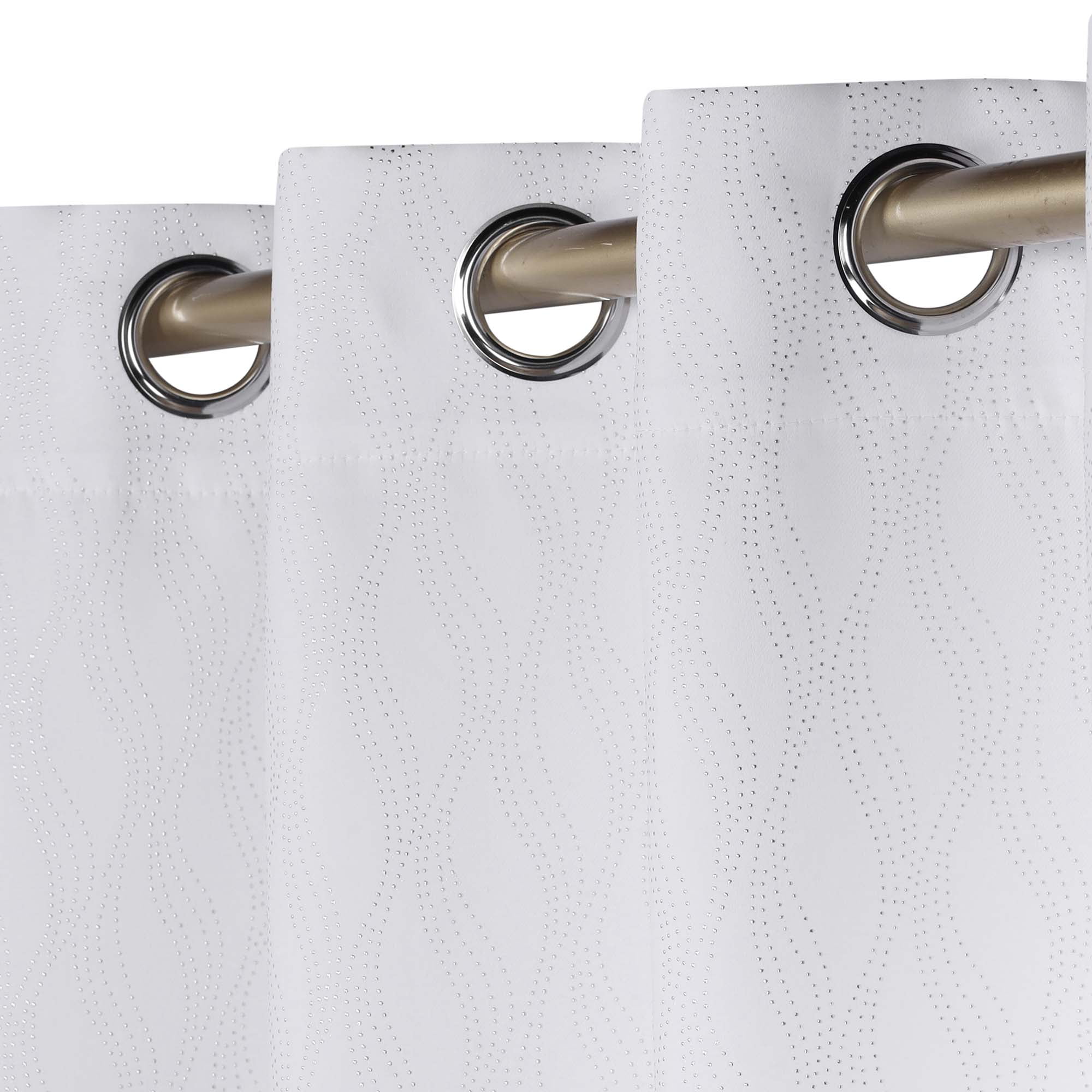 Superior Zuri Blackout Curtains, Grommet Header, Set of 2, 52" X 96", Snow White