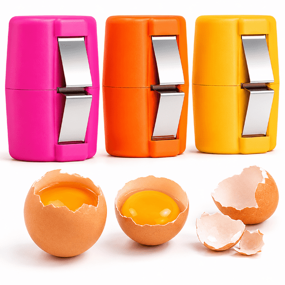 Egg Shell Opener 3 pack Stainless Steel PP Cracker Separator Peeler Handheld Kitchen Baking Cooking
