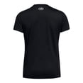 thumbnail image 3 of Camiseta Under Armour Tech para mujer, manga corta, cuello en V, negro/blanco, 3 of 3