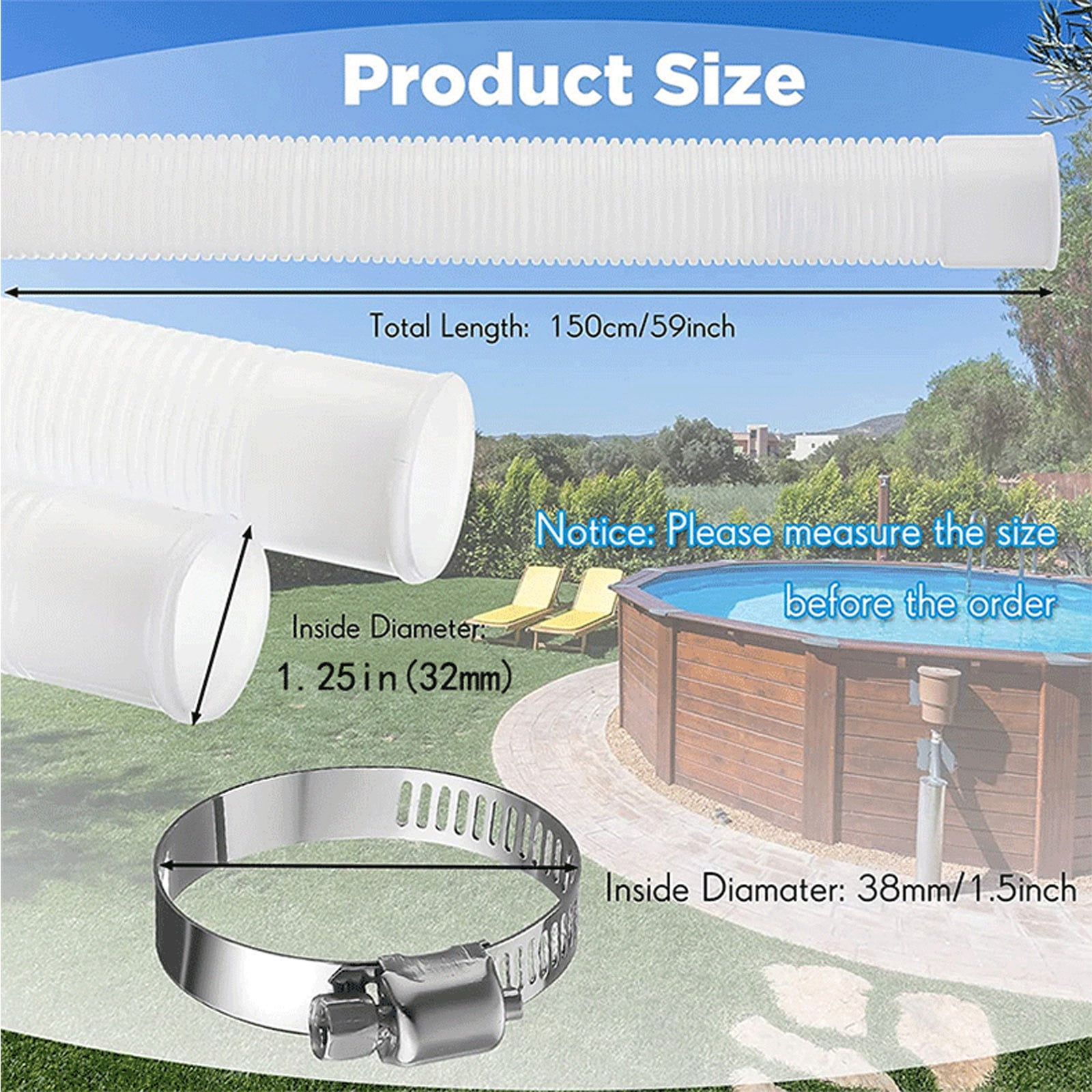 Connecteur De Tuyau Piscine Intex - Adaptateur 3.8cm à 3.2cm - Robustes Et Étanche - 9x5.8x5.8cm - Plastique PP Alimentaire