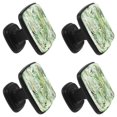 thumbnail image 2 of 4 Pcs Square Cabinet Handle Cupboard Knob Drawer Pulls Handle Leopard Leaf Drawer Knobs with Screws Furniture Decoration, 2 of 7