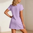 thumbnail image 5 of SOOMLON Short Summer Dresses for Women Plus Size Slit Neck Petal Sleeve Mini Dress Ruched Sundress Vacation Dresses, 5 of 6