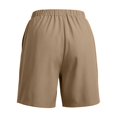 thumbnail image 4 of Vivianyo HD Women's Elastic Waist Pleated Knee Length Shorts, Straight Leg Solid Casual Mid Short Bottoms for Women, Women's Khaki, Sizes S-2XL, 4 of 5