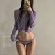 thumbnail image 1 of Bragas de encaje para mujer, 1 Uds., ropa interior de moda a rayas suaves para mujer, bragas sólidas para chicas, lencería Sexy para mujer, ropa interior cómoda ML Tan Jianjun unisex, 1 of 2