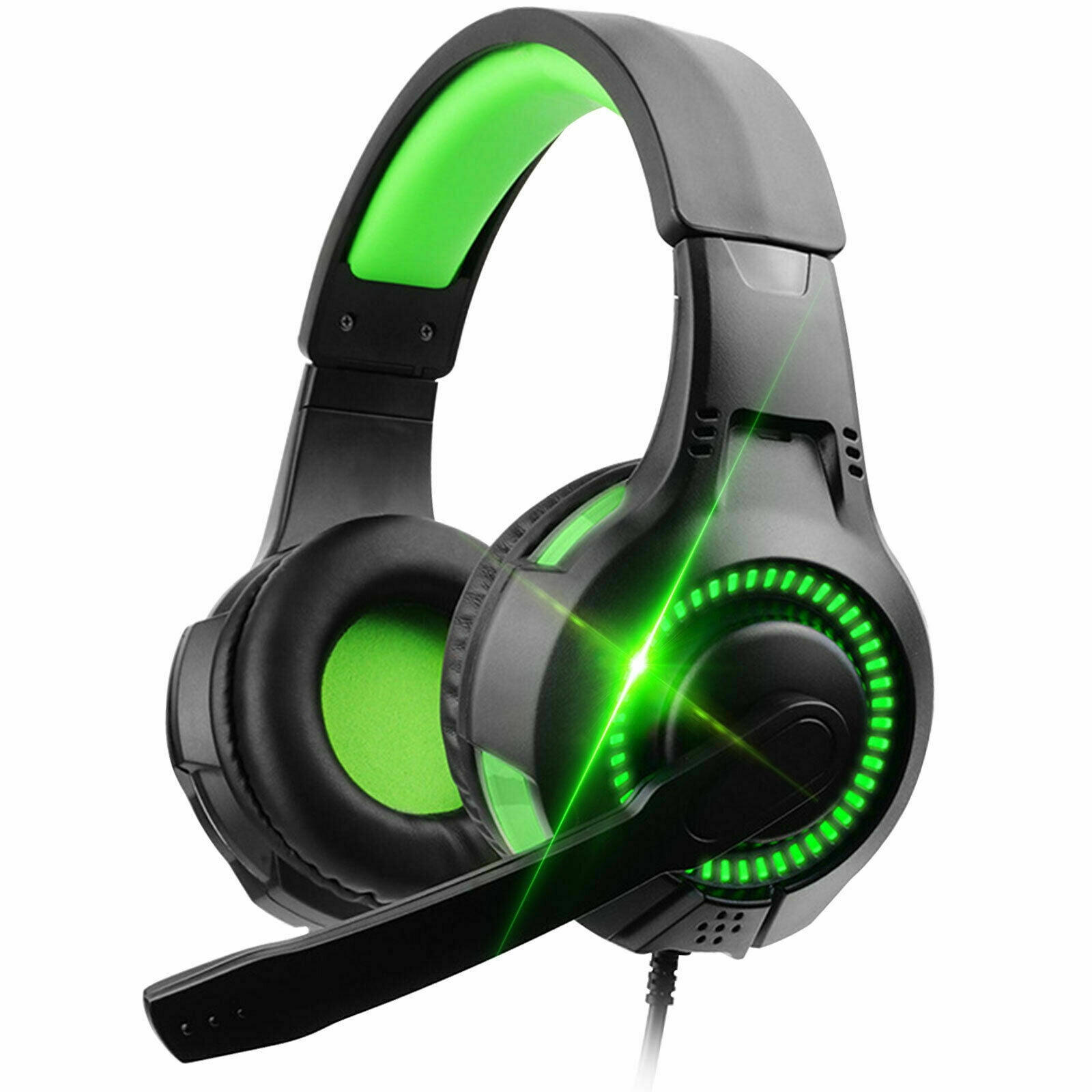 Wired Gaming Headset,3.5mm Stereo Headphone,Noise Isolation,with LED
