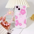 thumbnail image 2 of for iPhone 14 Case Clear Pink Floral Bear Camera Lens Case with Lovely Flower Bracelet Chain for Women,Shockproof Cover-Pink, 2 of 13