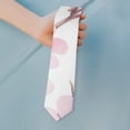 thumbnail image 2 of Men's Abstract Floral Necktie - Modern Watercolor Botanical Satin Wedding Tie, 2 of 6
