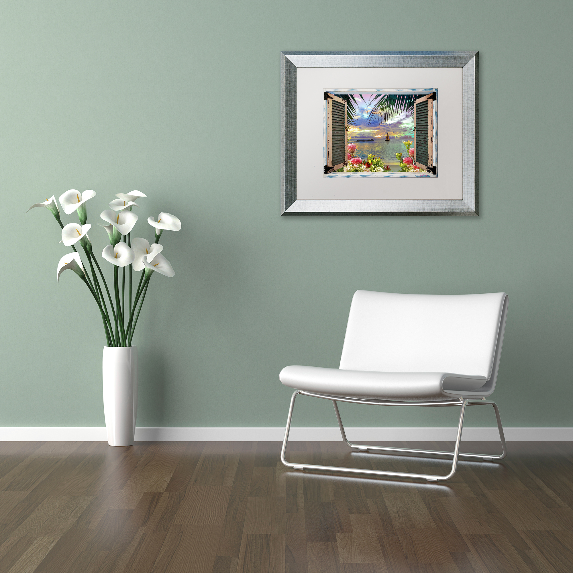 Trademark Fine Art 'Window to Paradise III' Matted Framed Art by Leo Kelly