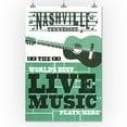 thumbnail image 2 of Nashville, Tennessee, Horizontal Guitar, Teal Screenprint (24x36 Giclee Gallery Art Print, Vivid Textured Wall Decor), 2 of 3