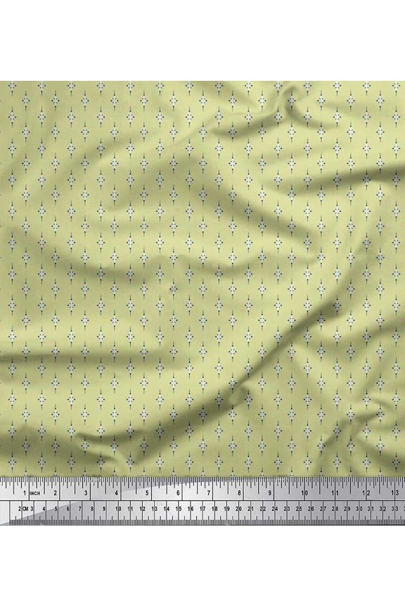 Rayon Fabric Dot & Leaves Small Motif Shirting Decor Fabric Printed Yard 56 Inch Wide