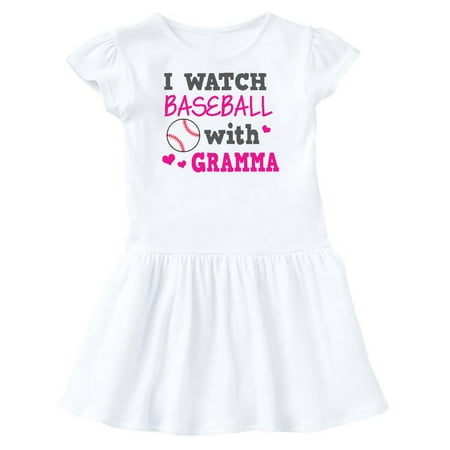 

Inktastic I Watch Baseball with My Gramma Gift Toddler Girl Dress