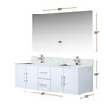 thumbnail image 7 of 72"x22" Glossy White Bath Vanity With Marble Top, Faucet , 30 In. Led Mirrors, To 72 W X 22 D In White, Included, Long-term Stability, 7 of 7