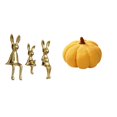 thumbnail image 1 of Figura decorativa de calabaza sentada, de cerámica, ideal para niños. Un regalo perfecto para decorar tu hogar., 1 of 8