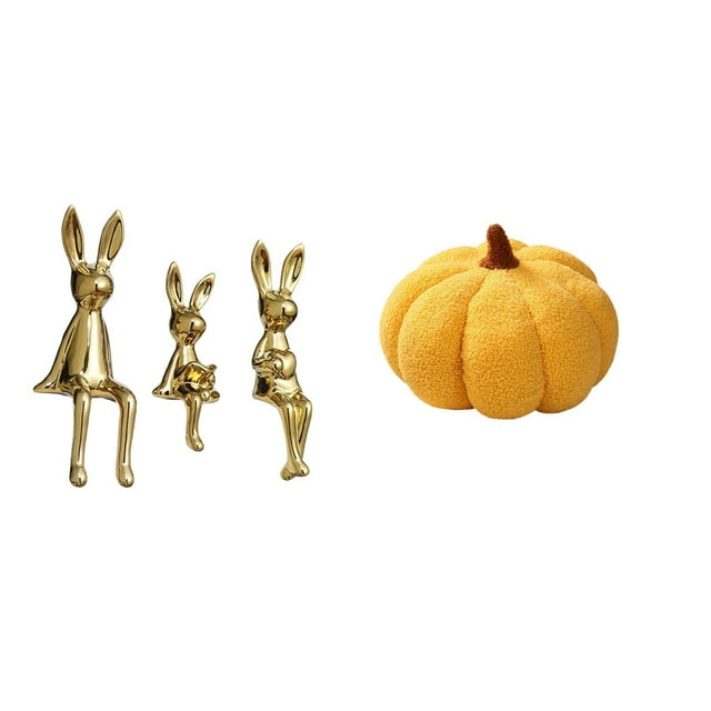 Figura decorativa de calabaza sentada, de cerámica, ideal para niños. Un regalo perfecto para decorar tu hogar.
