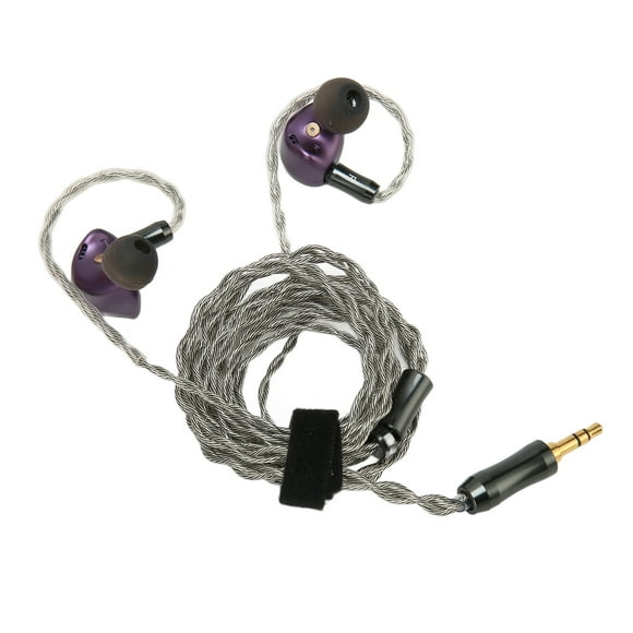 In - Ear Monitor Headphones, Dynamic Dual Driver Wired Earbuds With Detachable Cable, HiFi Earphones With Bass Normal And Treble Modes, For Musician, Purple