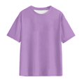 thumbnail image 6 of Cqxid525 Short Sleeve Tops For Women Summer Tops For Women Short Sleeve Crewneck Oversized T Shirts Trendy Solid/Flower Printed Beach Vacation Clothes Purple Xl, 6 of 6