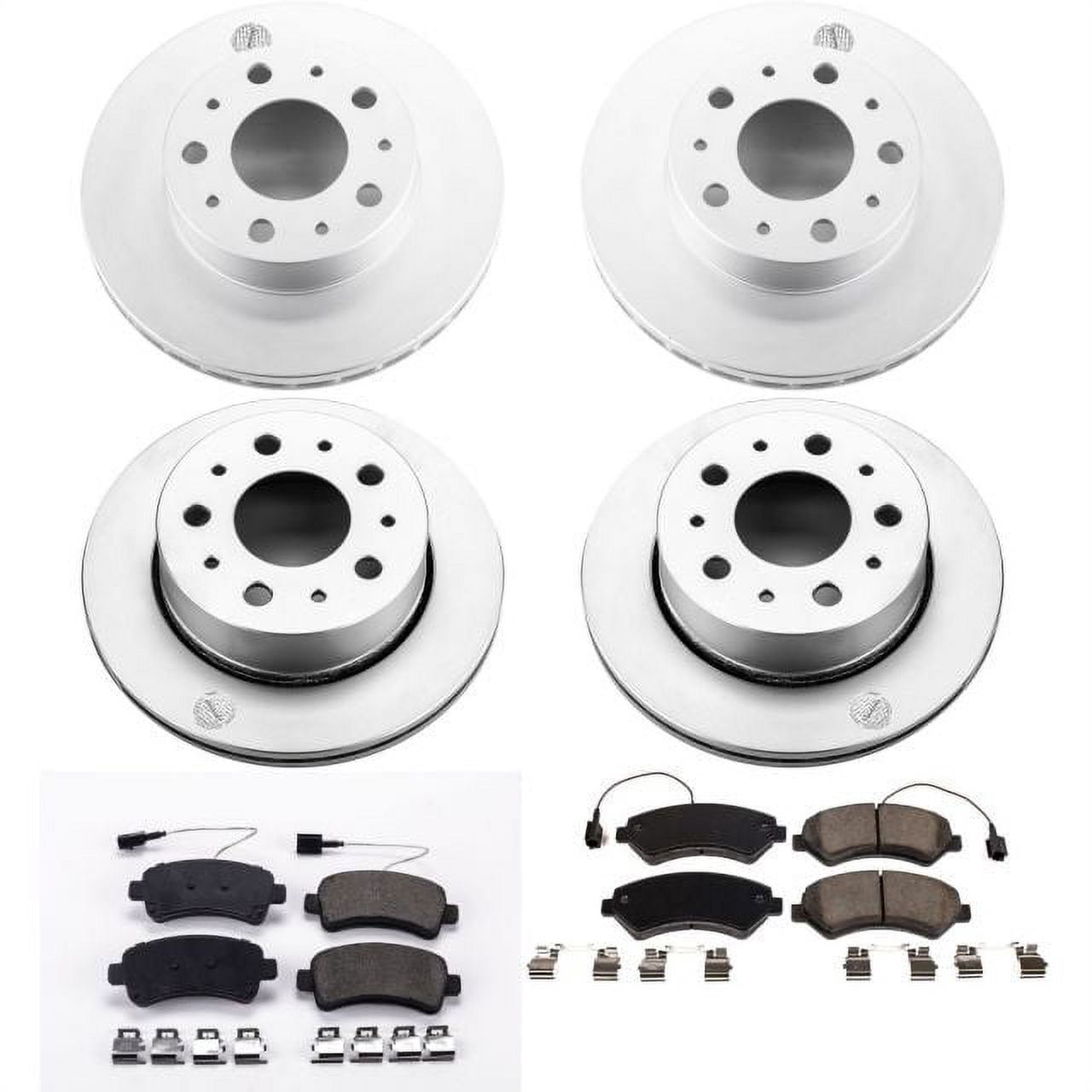 PowerStop Front and Rear Geomet Coated Brake Rotor and Pad Kit Fits: Select Models CRK7305