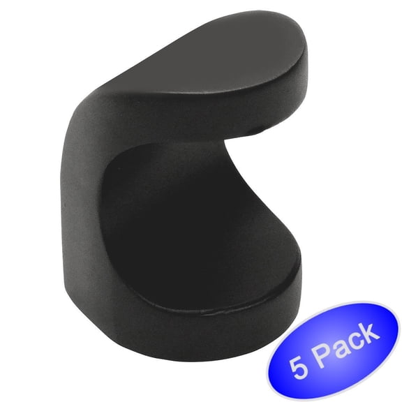 Cosmas 8798FB Flat Black Contemporary Cabinet Hardware Finger Pull - 5 Pack