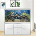 thumbnail image 3 of 48X20IN Natural Background Aquarium Background, 3D Image of Underwater Fish Tank Decoration, Submarine Organism Greeneryterrarium Background with 10 EVA Double-Sided Tape, 3 of 5