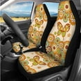 thumbnail image 2 of HUIACONG Butterfly Seat Covers for Cars for Women Full Set Hippie Flower Car Accessories 14 Pcs Including Steering Wheel Cover Seat Belt Covers Arm Rest Cover Coasters Headrest Cover Keychain, 2 of 5