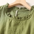 thumbnail image 6 of ZyeKqe Tank Tops for Women Sleeveless Shirts Dressy Casual Ruffle Blouses Drawstring Hem Loose Fitting Summer Top, 6 of 8