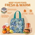 thumbnail image 5 of Pioneer Flower Floral Print Pattern Insulated Lunch Bag for Women & Adults,Large Portable Soft Cooler Lunch Bag,Thermal Food Storage Tote with Pearl Cotton,8.66L,8.75x5.75x9.5 Inch, 5 of 6
